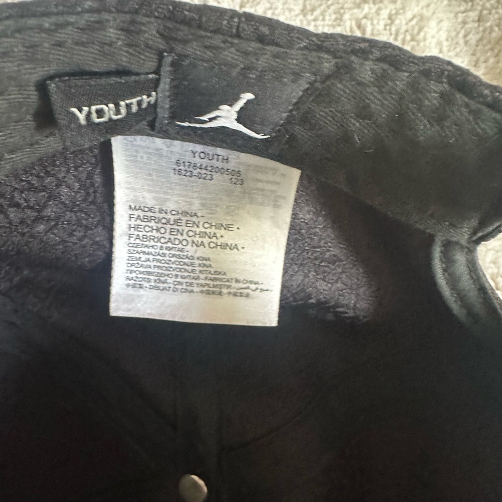 Jumpman Michael Jordan Basketball Hat Cap Snap Back Youth One Size Black logo - Picture 6 of 8